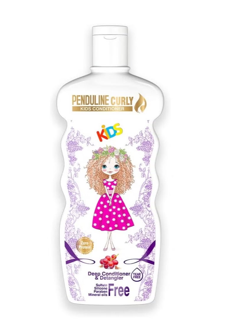 PENDULINE Baby Conditioner Liquid for Curly Hair 300ml for Care and Moisturization. Contains Argan Oil, Jojoba Oil, and Grapeseed Oil with Deep Moisturizing Properties - Image 1